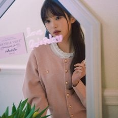 ROUND VOLUME SLEEVE CARDIGAN PINK