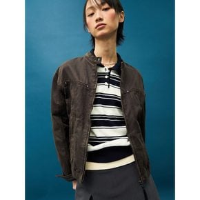 크랙데님 레이서 자켓  카키 (355239LP5H)
