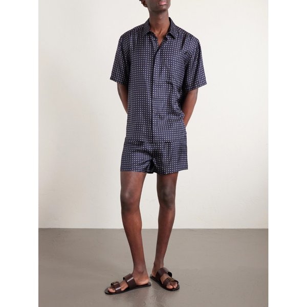 프린트 실크 보일 셔츠 46376663163094142