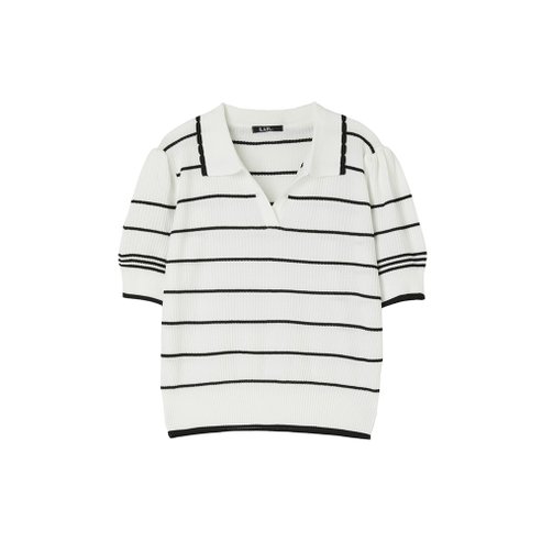 LAP 단가라 배색 카라니트 AR2KH540