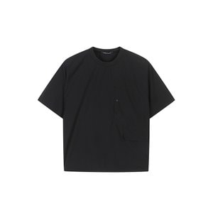 가넷옴므 GBS34230 블랙 세미오버핏 화섬 포켓 티셔츠