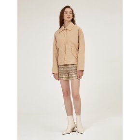 QUILTED SHORT PADDING JACKET [Beige] [Navy]