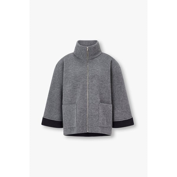 울 니트 하이넥 집업 IA15446010173