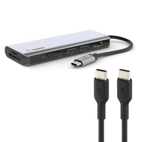 7in1 USB-C타입 멀티허브 + C타입 고속 충전 케이블