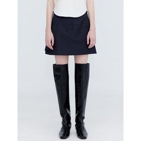 Cotton Cargo Mini Skirt_Charcoal