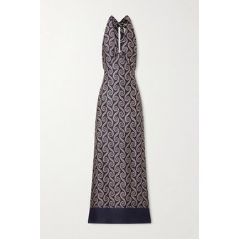 페이스풀더브랜드 페이스풀 엘리디아 프린트 새틴 홀터넥 맥시 원피스 46376663162989092