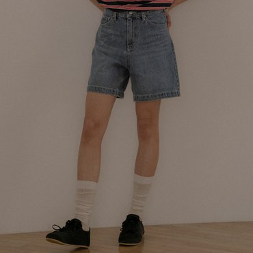 노운베러 Slop washing denim short KNSS04PT02_Blue