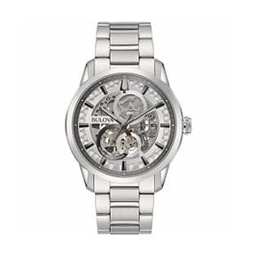 독일 부로바 남자 시계 Bulova 96A267 Mens 아날로그 Automatic 워치 스테인리스스틸 스트랩 sil