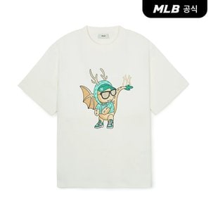 MLB [코리아공식]뉴이어 드래곤 오버핏 반팔 티셔츠 NY (Cream)