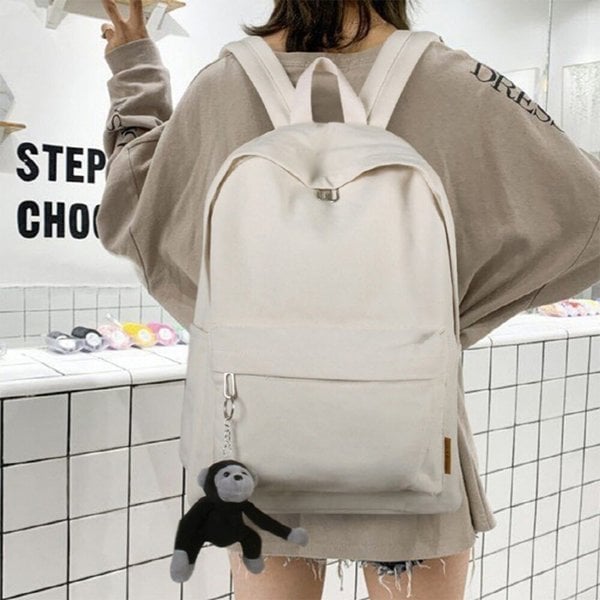 [옷자락] 여성 대형 캔버스 백 인형 키링 학생용 학원용 남성용 백팩