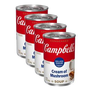 Campbells [해외직구] Campbells 캠벨스 농축 25% 저염 버섯 크림 스프 298g 4팩