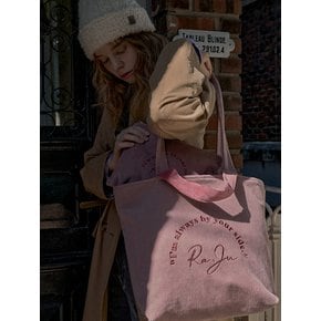 Corduroy Reversible Shopper Bag with Pouch _ Pink