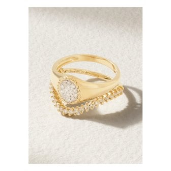 YVONNE LEON PARIS 이본 레옹 미니 슈발리에  얼라이언스 9k 골드 다이아몬드 시그넷 링 2p 세트 1647597329828960