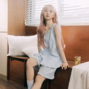 [해원 PICK] 실크핏 리플 민소매 잠옷 세트