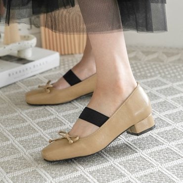 분홍코끼리 라벨라 밴딩 리본 펌프스(3cm)