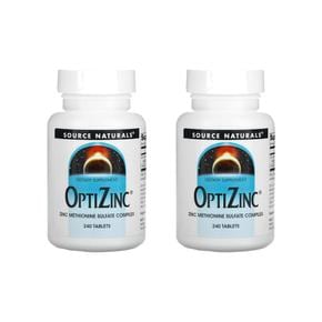 [해외직구]소스네츄럴스 옵티징크 아연 메티오닌 설페이트 240정 2팩 Source Naturals OptiZinc 240 Tablets