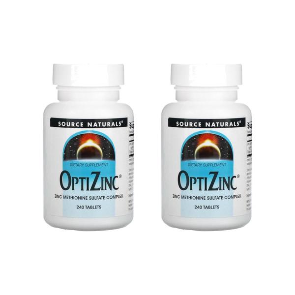 [해외직구]소스네츄럴스 옵티징크 아연 메티오닌 설페이트 240정 2팩 Source Naturals OptiZinc 240 Tablets