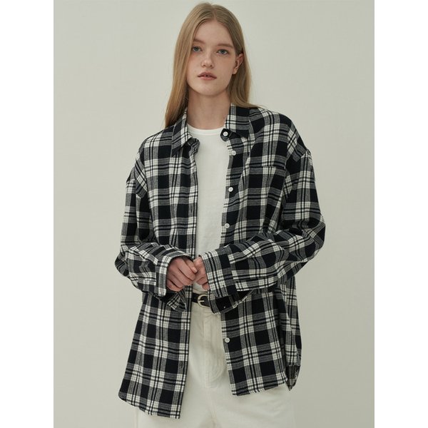 베이직 박스셔츠-Check Black