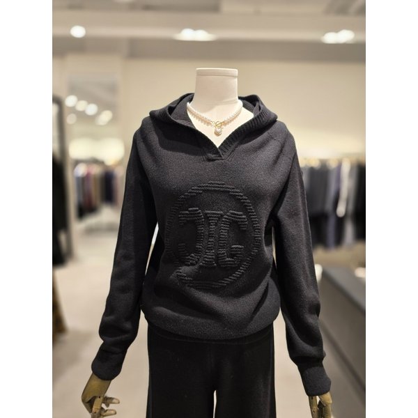 [파주점] 울 브이넥 후드 로고 니트 JP9A1PO046