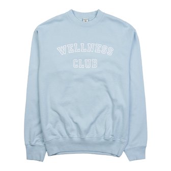 스포티앤리치 웰니스 클럽 맨투맨 WELLNESS CLUB FLOCKED CREWNECK BABY BLUE WHITE