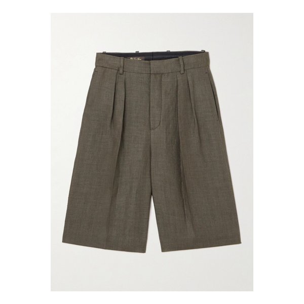 딕비 플리츠 리넨 울 혼방 쇼츠 그린 1647597355212178