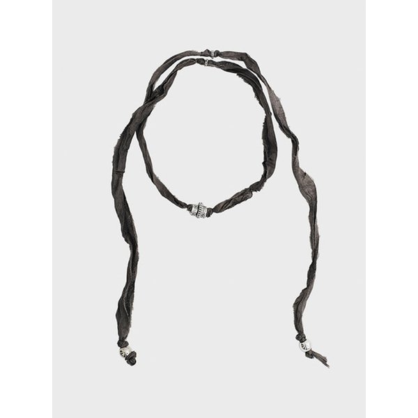 Silk string necklace_Charcoal