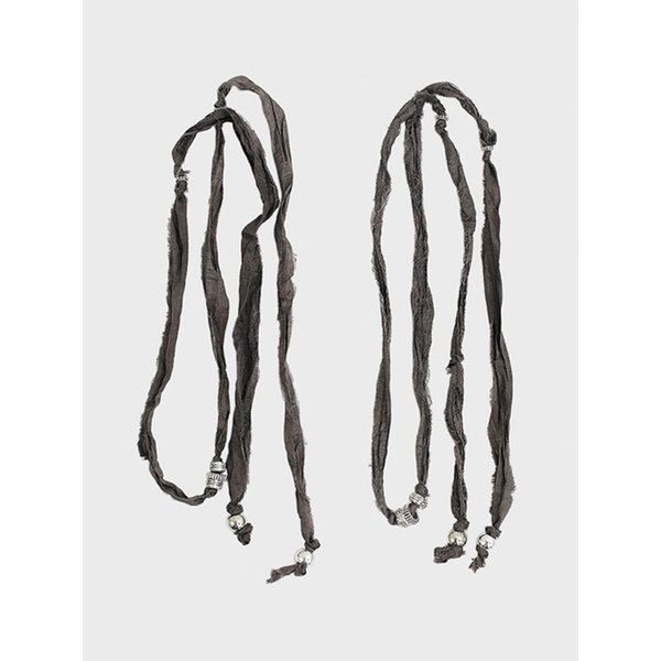 Silk string necklace_Charcoal
