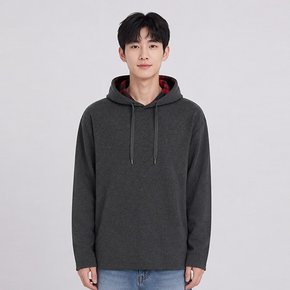 공용 체크 안감 오버핏 후드티 (NTH636)