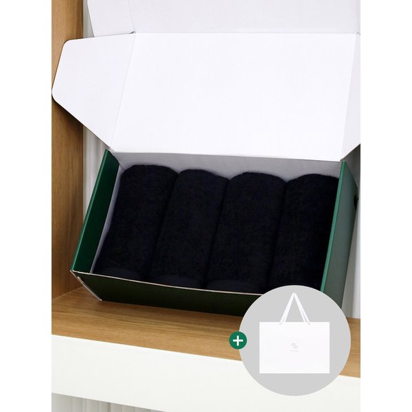 1퍼센테이지 블랙빈 200g 40수 코마사 타올 4P 선물세트