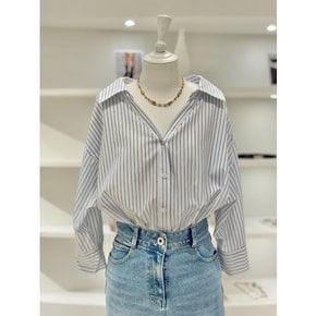 [여주점] 여성 오픈카라 루즈핏 칠부 소매 셔츠 (L252MSC062)