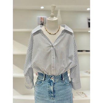 듀엘 [여주점] 여성 오픈카라 루즈핏 셔츠 (L252MSC056)