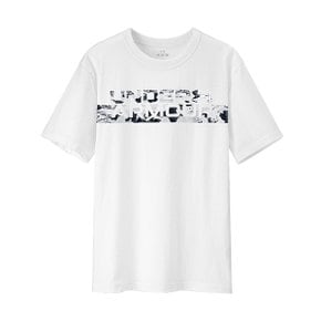 UA 카모 체스트 반팔티 화이트 남성 여성 스포츠 반팔 티셔츠 면티 1370519-100