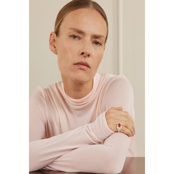 재키 에이슈 14캐럿 골드 다이아몬드 투르말린 반지 핑크 46376663162961613