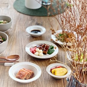 온달 식기세트 6P 혼밥세트 옻칠수저 공기 대접 찬기 접시 도자기그릇
