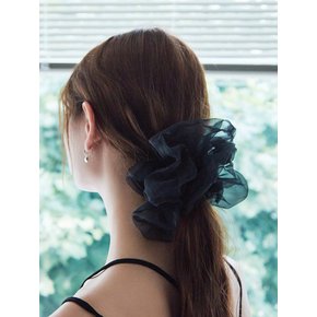 baby ribbon scrunchie_black