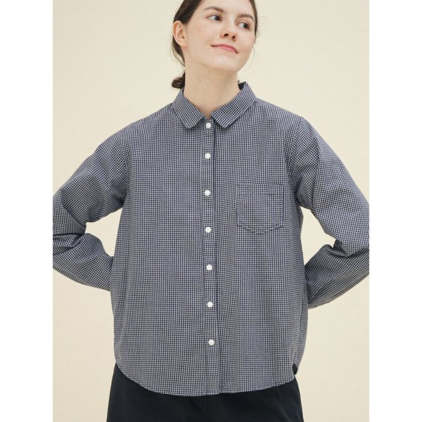 핀 체크 셔츠 네이비 251311CNV