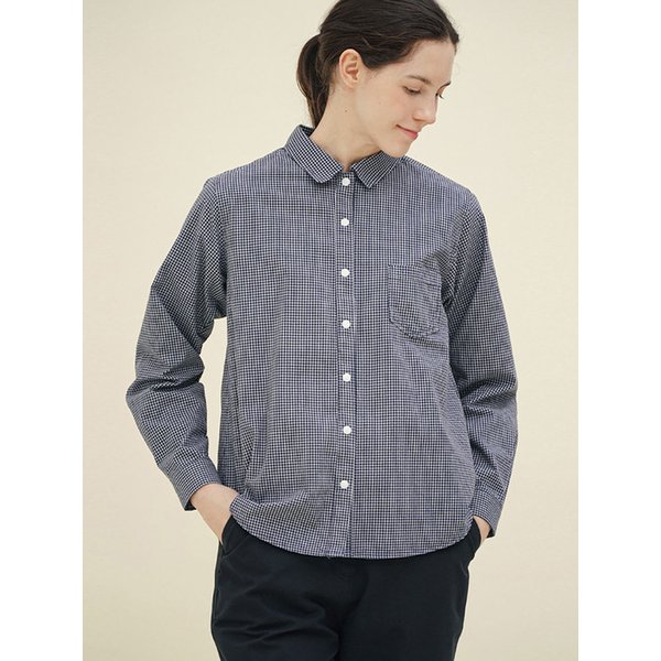 핀 체크 셔츠 네이비 251311CNV