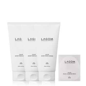 라곰 마이크로 폼 클렌저 150mlx3 (+클렌징 브러쉬 증정)