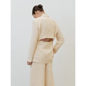 linen back slit jacket (butter)