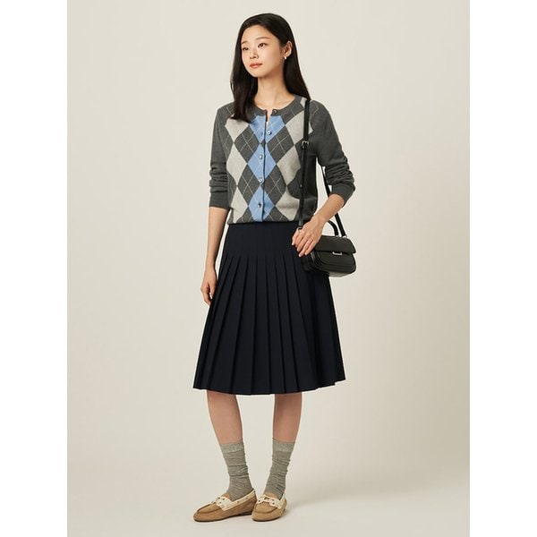 플리츠스커트  네이비 (BF5927C51R)