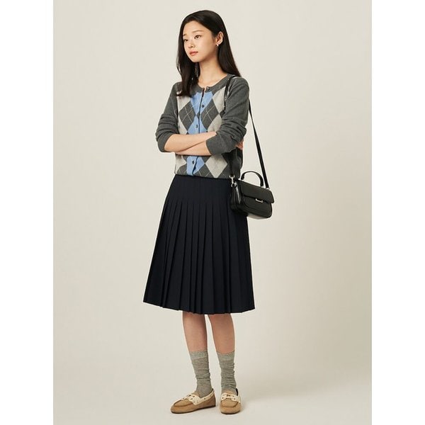 플리츠스커트  네이비 (BF5927C51R)