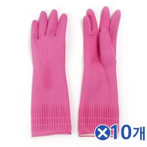 튼튼하게 편리한 오래쓰는 핑크 고무장갑-대x10개 김장용품