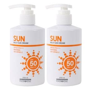 (2개)푸드어홀릭 멀티 선크림 250ml SPF50 PA+++펌프형 /백탁없는 혼합자차 썬크..[31869158]