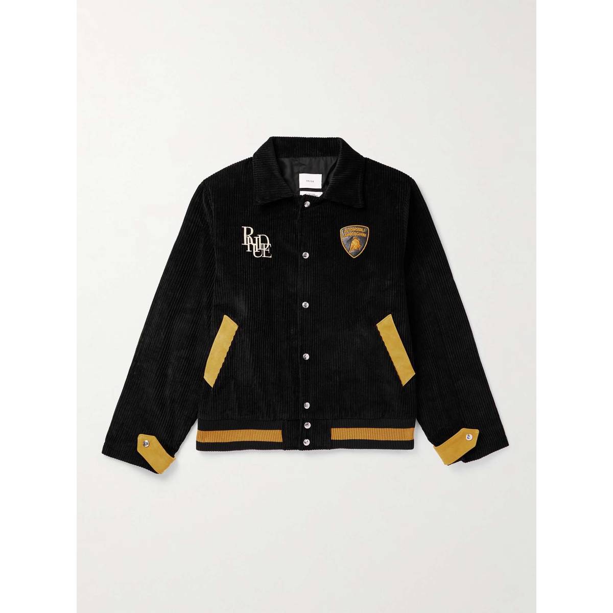 [해외배송]  RHUDE  LAMBORGHINI LOGOAPPLIQUED 레더 & 울 봄버 자켓 B0080501020