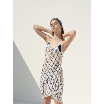 비비드솔리드 rope wrap dress-white