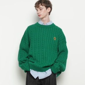 M55 poll twisted knit green