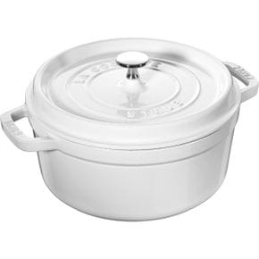 영국 스타우브 냄비 Staub 405098515Pico Cocotte Round White 11.0 inches 28 cm Large DoubleH