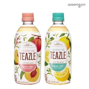 웅진 티즐 피치 우롱티 유자 그린티 500ml x 20페트 차음료 음료 허브차