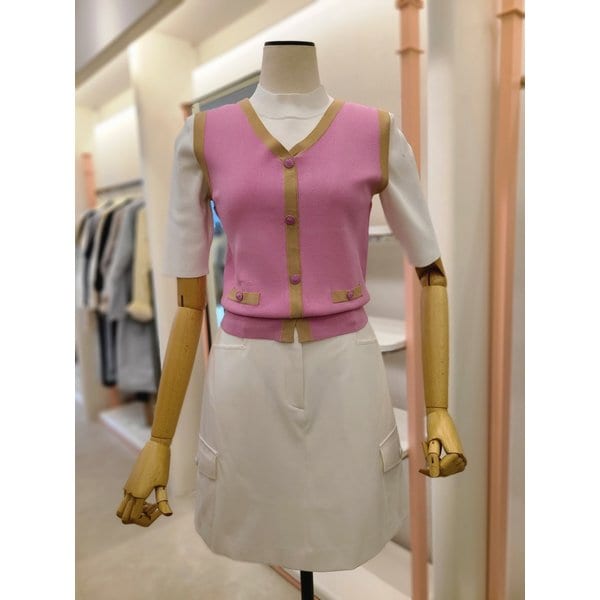 [여주점] 여성 컬러 배색 니트 베스트 (ITP5KVS720)
