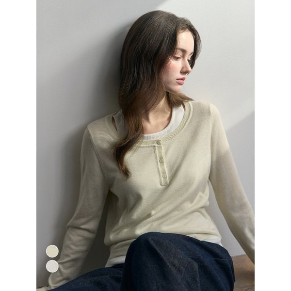 레이어드 헨리넥 니트_2color